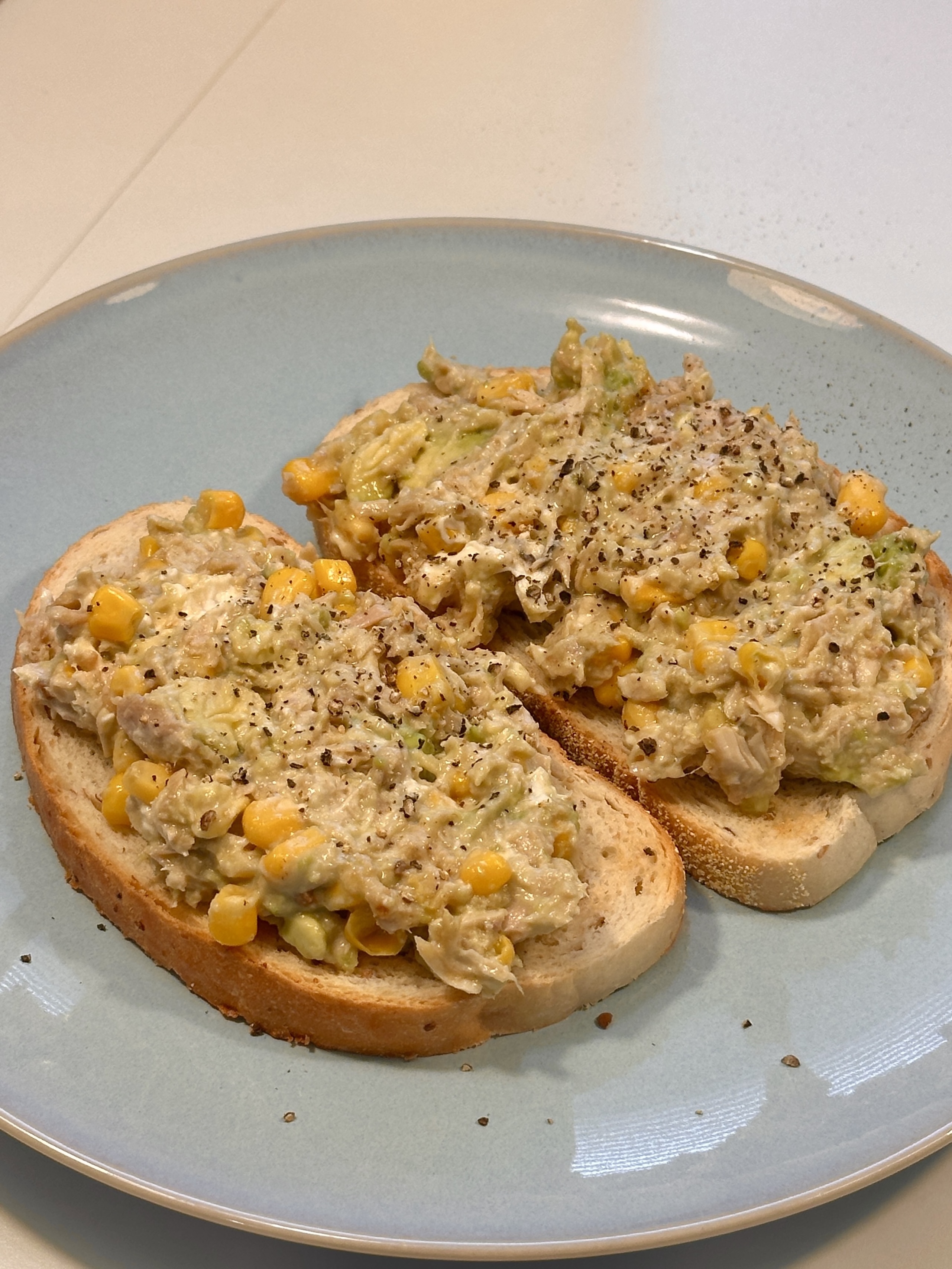 Tuna Melt Open Toast with Avocado