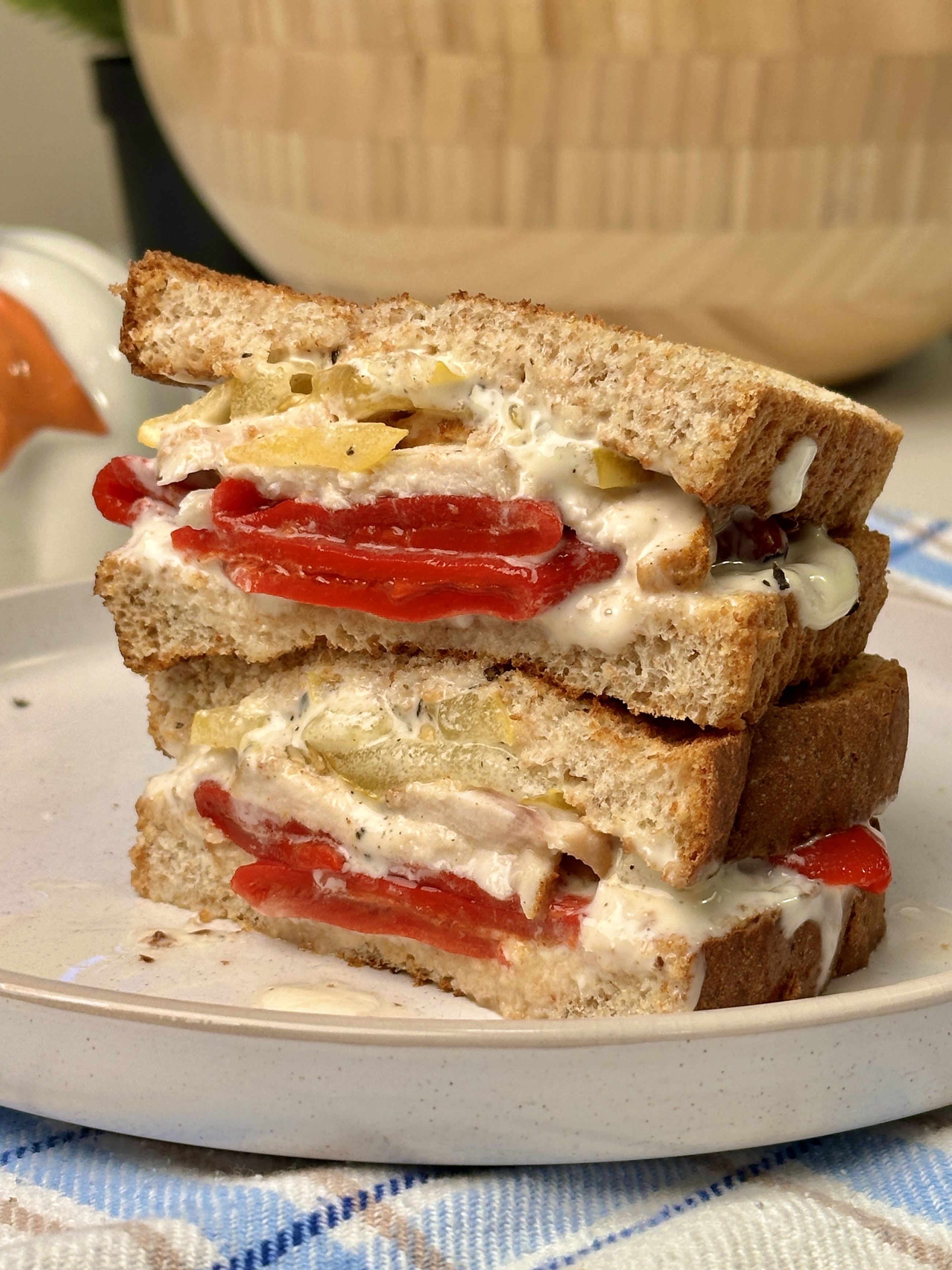 Roasted Sweet Pepper Chicken Sandwich